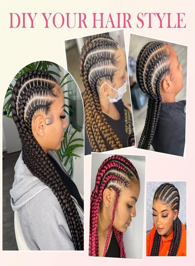 lumeng DIY Cornrow Box Short Braided Wigs for Black Women On-Trend Knotless Hand Tied HD Full Lace Boho Braid Wig with Baby Hair Premium Synthetic African American 9’’ Seamless Blending Unique Look - Image 5